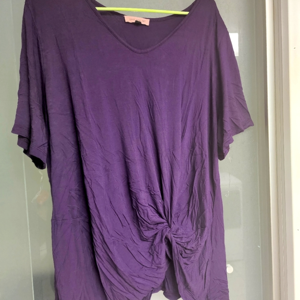 East Adeline Spilt Sleeve Purple Blouse 3X